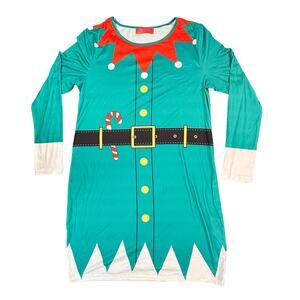 For Girls & Perfect Life Elf Costume Womens Large Green Tunic Dress Christmas